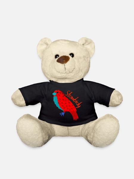 Bird and Strawberry. Strawbirds - Teddy Bear - black
