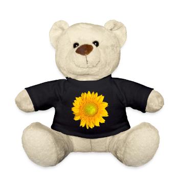 Sunflower Sunflower Flower Floral Floral Floral - Teddy Bear - black - Front