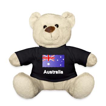 geschenke Australier, Flagge Australien, Australi - Teddy - Schwarz - Vorne