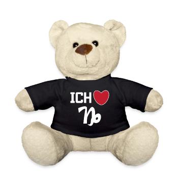 Steinbock Herz Statement Horoskop Sternzeichen - Teddy - Schwarz - Vorne