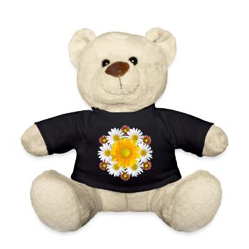 Sunflower daisies Gazanie flower floral - Teddy Bear - black - Front