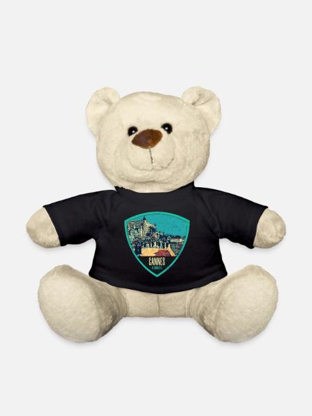 Original retro illustration La Croisette in Cannes - Teddy Bear - black