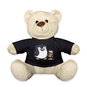 Lustig Pinguin Vogel Zoo Tier Seevogel Bier - Teddy - Schwarz - Vorne