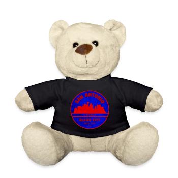 San Antonio Skyline Retro-Abzeichen - Teddy - Schwarz - Vorne