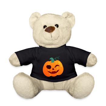 Kürbis Winker Halloween Cartoon - Teddy - Schwarz - Vorne