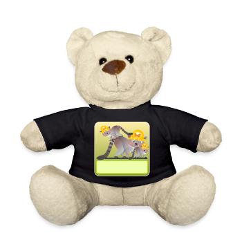 NAME GIFTS HOUSE BUILDING NEW CONSTRUCTION RACCOONS - Teddy Bear - black - Front