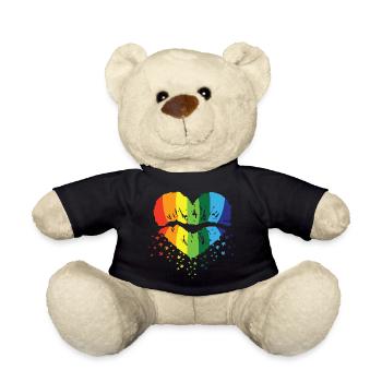 LBGT Flag Gay Pride Human Vintage Rainbow - Teddy - Schwarz - Vorne