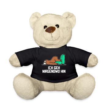 Faul Tier Müde Faultier Statement Zoo Schlafen - Teddy - Schwarz - Vorne