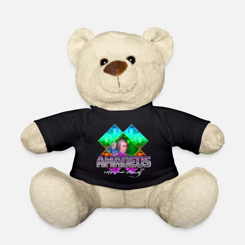 Mozart Pop-Art | Wolfgang Amadeus Mozart Geschenk - Teddy - Schwarz