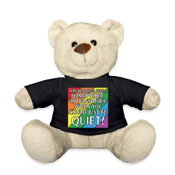 LBGT Flag Gay Pride Human could just be quiet - Teddy Bear - black - Front