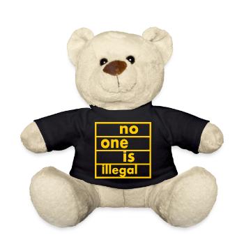 No one is illegal - Teddy - Schwarz - Vorne
