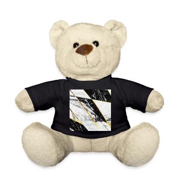 Marmor Schwarz Weiß Gold Mosaik Geometrisch - Teddy - Schwarz - Vorne