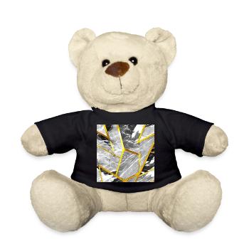 Marmor Schwarz-Weiß Gold Textur - Teddy - Schwarz - Vorne