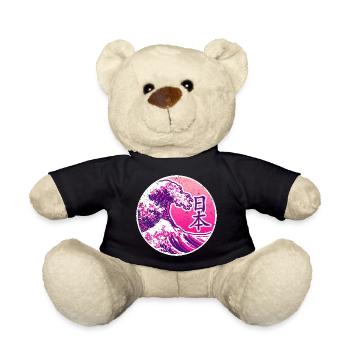 Japan in Kanji | Pink mit Welle - Teddy - Schwarz - Vorne