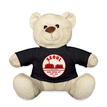 Seoul Skyline Vintage Emblem - Teddy - Schwarz - Vorne