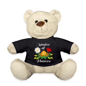 Lustiges Sprichwort „Meister der Blumen“, - Teddy - Schwarz - Vorne