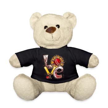 Love Cricket Player Cricketer - Teddy Bear - black - Front