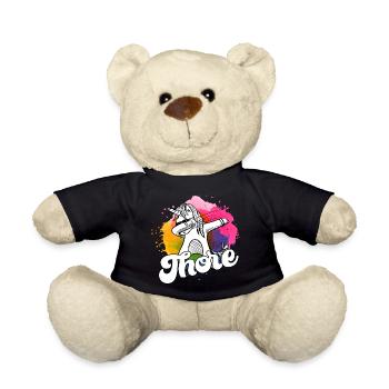 THORE - Schöner Jungen Name mit Coolem Einhorn - Teddy - Schwarz - Vorne