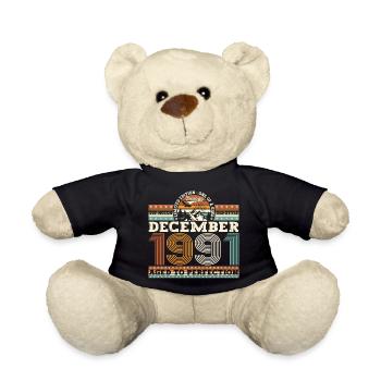 Décembre Né 1991 Cadeau de 31e anniversaire - Nounours - noir - Devant