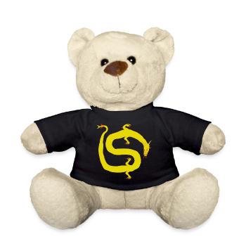 Roter und gelber Drache - Teddy - Schwarz - Vorne