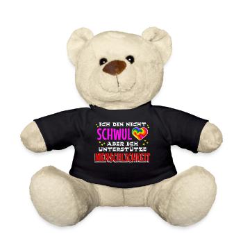 Herz Statement Menschenrechte Beziehung Regenbogen - Teddy - Schwarz - Vorne