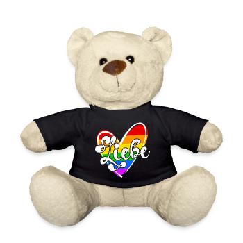 Regenbogen Lgbt Herz Menschenrechte Beziehung - Teddy - Schwarz - Vorne
