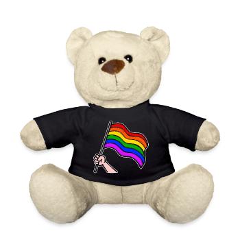 Lesben Bisexuell Lgbt Regenbogenfahne Parade - Teddy - Schwarz - Vorne