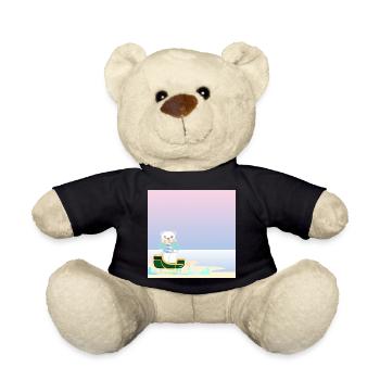 Winter Hintergrund - Eisbär am Meer - SCHLITTEN - Teddy - Schwarz - Vorne