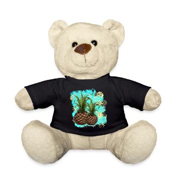 tolle früchte grafik, Ananas Motiv, beliebte Küche - Teddy - Schwarz - Vorne