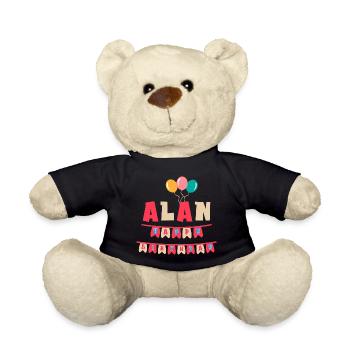 Alan T-Shirt Happy Birthday Happy Birthday - Teddy - Schwarz - Vorne