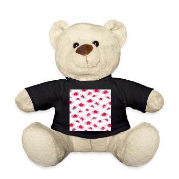 japanisches Blumenmuster, Spinnen lilien muster - Teddy - Schwarz - Vorne