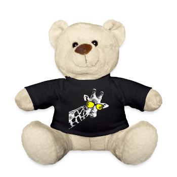Giraffe Sonnenbrille Party Musik Giraffenliebe Gir - Teddy - Schwarz - Vorne