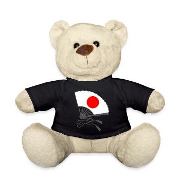 japanflaggen muster, japanischer fächer - Teddy - Schwarz - Vorne