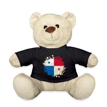 Panama Vintage Flaggen Klecks - Teddy - Schwarz - Vorne