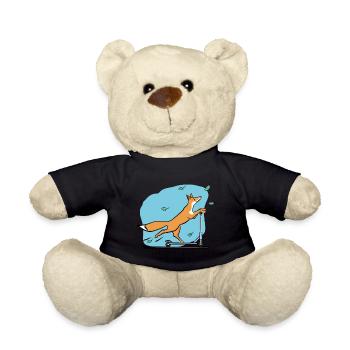 Fuchs mit Roller - Teddy - Schwarz - Vorne