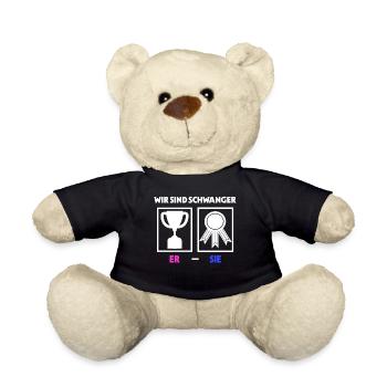 Schwangerschaft Schwanger Familie Eltern Statement - Teddy - Schwarz - Vorne