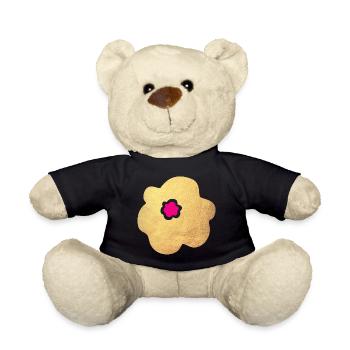 Gold Blume Pink Yoga Flower Power Blüte Natur Deko - Teddy - Schwarz - Vorne