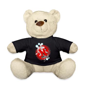 japanische kunst, Koi Karpfen schwarz weiß - Teddy - Schwarz - Vorne