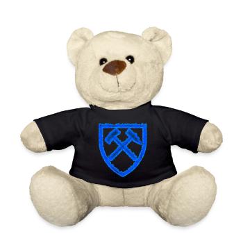 Hammer und Schlägel Bergbau Schalke Kohle Geschenk - Teddy - Schwarz - Vorne