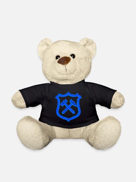 Hammer und Schlägel Bergbau Schalke Kohle Geschenk - Teddy - Schwarz
