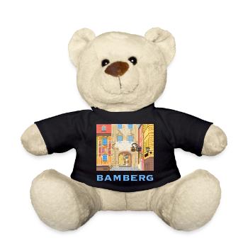 Bamberg, Town Hall, Bavaria, Germany, drawing - Teddy Bear - black - Front