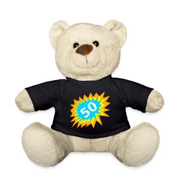 jahre alt, 50 bunt, geburtstagsparty - Teddy - Schwarz - Vorne