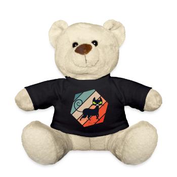 Rétro Vintage mignon félin Feral Meow animaux de - Nounours - noir - Devant