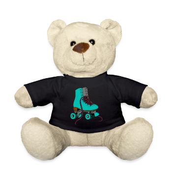 80er Jahre Rollschuh skates roller derby sport - Teddy - Schwarz - Vorne