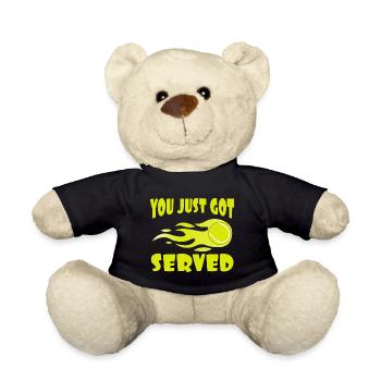 "You Just Got Served" T-shirt Design For Lawn - Teddy Bear - black - Front