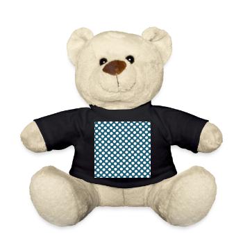 Blue Background Texture Template Personalize - Teddy Bear - black - Front