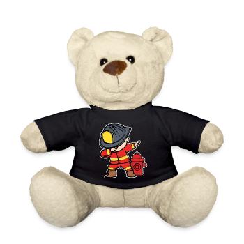 Firefighter helmet Firefighter Fire protection Fire brigade - Teddy Bear - black - Front