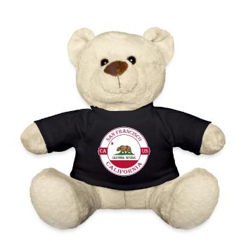 Logo souvenir du drapeau de la Californie de San Francisco aux États-Unis - Nounours - noir - Devant