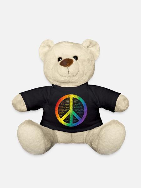 Shining peace sign - Teddy Bear - black