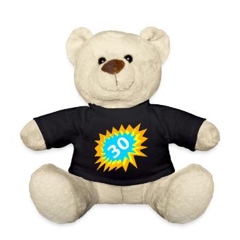 feiern, 30 bunt - Teddy - Schwarz - Vorne